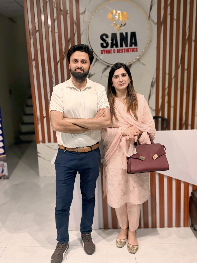 Dr Nabeel and Dr Sana at clinic reception